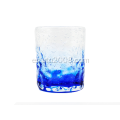 Copa de vidrio de vaso de burbujas con azul